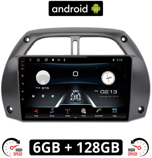 TOYOTA RAV 4 (2000-2006) Android οθόνη αυτοκίνητου 6GB με GPS WI-FI (ηχοσύστημα αφής 9" ιντσών OEM Youtube Playstore MP3 USB Radio Bluetooth Mirrorlink εργοστασιακή, 4x60W, AUX) TO56-6GB