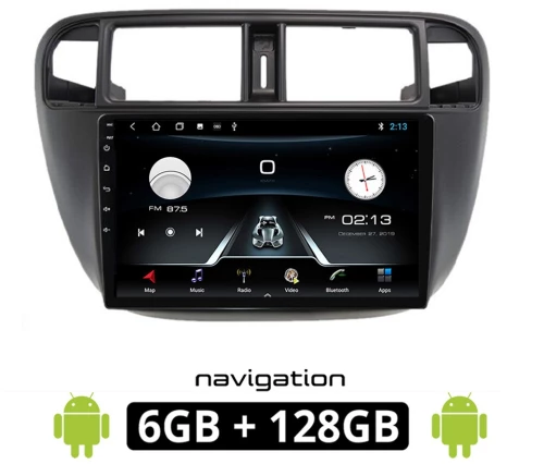 HONDA CIVIC (1996 - 2000) Android οθόνη αυτοκίνητου 6GB με GPS WI-FI (ηχοσύστημα αφής 9" ιντσών OEM Youtube Playstore MP3 USB Radio Bluetooth Mirrorlink εργοστασιακή, 4x60W, AUX) HN356-6GB