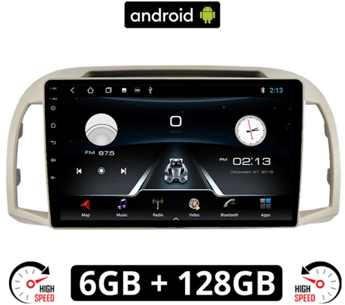 NISSAN MICRA (2002-2010) Android οθόνη αυτοκίνητου 6GB με GPS WI-FI (ηχοσύστημα αφής 9" ιντσών OEM Youtube Playstore MP3 USB Radio Bluetooth Mirrorlink εργοστασιακή, 4x60W, AUX)