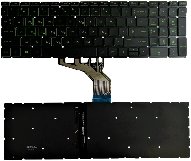 Πληκτρολόγιο Laptop HP 17-cn0001nv keyboard ΟΕΜ (Κωδ.40549GRGREENBACKLIT)