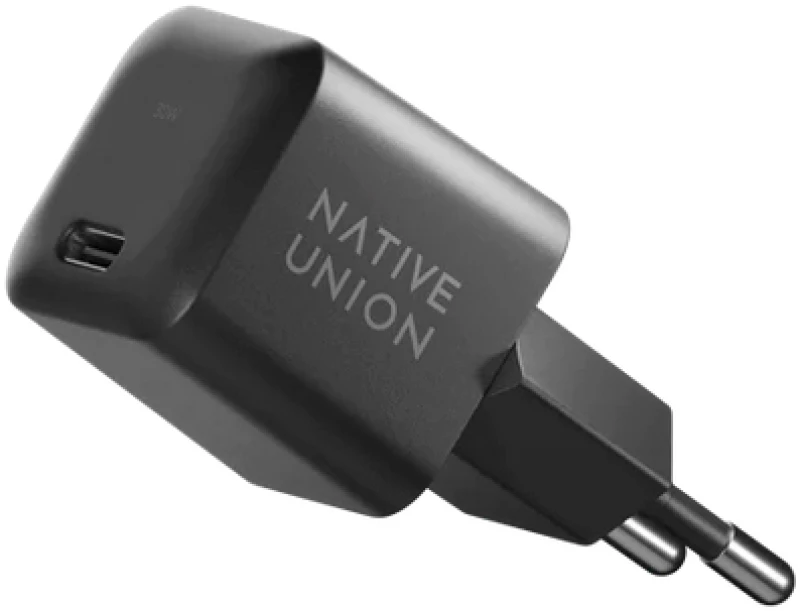 NATIVE UNION Fast GaN οικιακός φορτιστής PD 1x Type-C 30W V2 EU - ΜΑΥΡΟ - NU-FAST-PD30-2-BLK-E