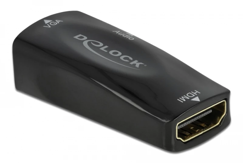 DELOCK αντάπτορας HDMI σε VGA 66560  1080p/60Hz  μαύρος