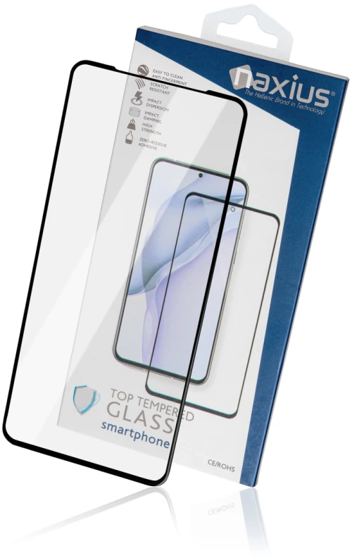 Naxius Top Tempered Glass Anti-Static 9H Samsung S10 Lite Full Screen 6D Black CE / RoHS Naxius