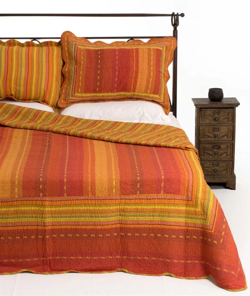 ΚΟΥΒΕΡΛΙ  σετ (220cm x 240cm + 2 x 50cm x 70cm) 8013 πορτοκαλί  - -