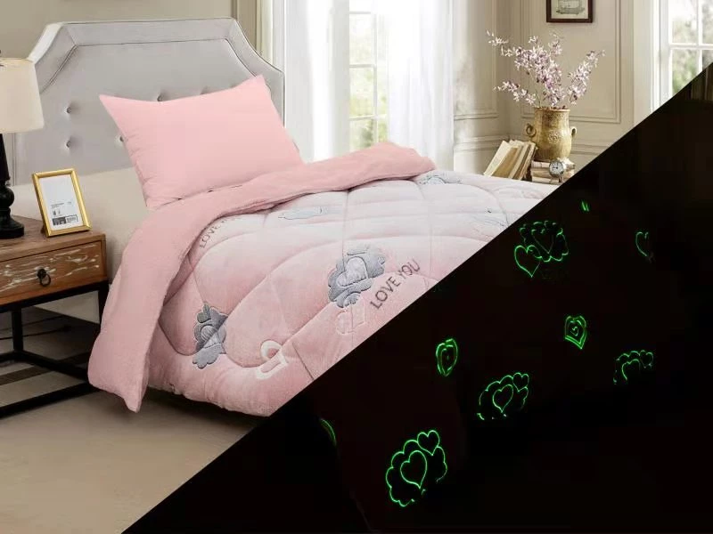 LINO ΚΟΥΒ/MA ΦΩΣΦΟΡΙΖΕ COEUR PINK 110X140 Pink -