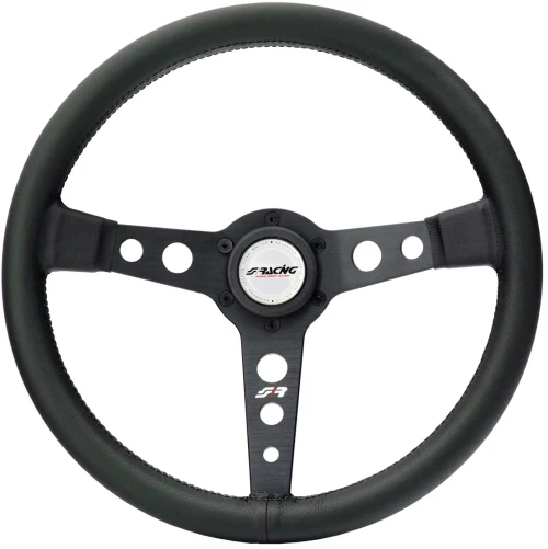 Simoni Racing ΤΙΜΟΝΙ GRINTA ΜΑΥΡΟ ΟΙΚΟΛΟΓΙΚΟ ΔΕΡΜΑ ΤΡΙΑΚΤΙΝΟ ΔΙΑΜΕΤΡΟΣ 350mm ΠΑΧΟΣ 102mm SIMONI RACING - 1 TEM. SRGRINTA