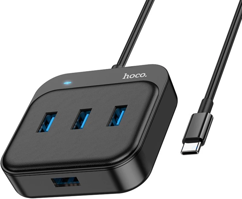 Hub USB-C Hoco HB31 Easy 4-in-1 με 4 χ USB3.0 Μαύρο 20cm