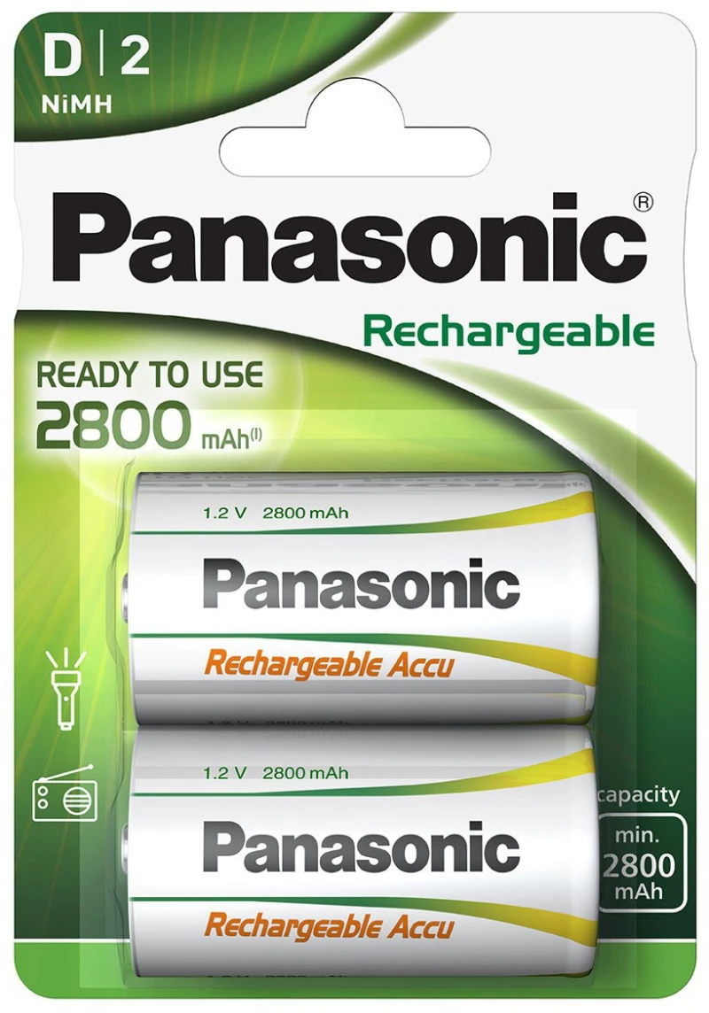 Μπαταρία Επαναφορτιζόμενη Panasonic Ready to use HHR1SRE/2B Size D 2800 mAh 1.2V Τεμ. 2