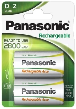 Μπαταρία Επαναφορτιζόμενη Panasonic Ready to use HHR1SRE/2B Size D 2800 mAh 1.2V Τεμ. 2