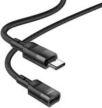 Καλώδιο Προέκτασης Hoco U107 USB-C σε USB-C 2.0 3A OTG Μαύρο 1.2m Braided