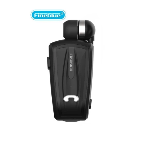 Ασύρματο Handsfree Bluetooth Ανασυρόμενο Ακουστικό Πέτου Fineblue Wireless In-Ear Headset - Μαύρο