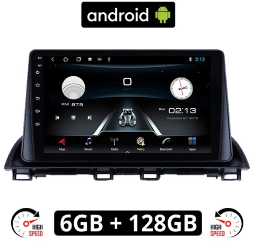MAZDA 3 (μετά το 2014) Android οθόνη αυτοκίνητου 6GB με GPS WI-FI (ηχοσύστημα αφής 9" ιντσών OEM Youtube Playstore MP3 USB Radio Bluetooth Mirrorlink εργοστασιακή, 4x60W, AUX)