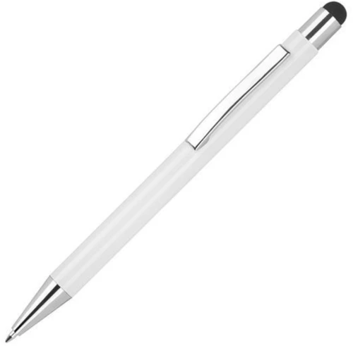 341314 Στυλό - touch pen αλουμινίου άσπρο με μαύρη λεπτομέρεια Υ14,8xO1εκ.