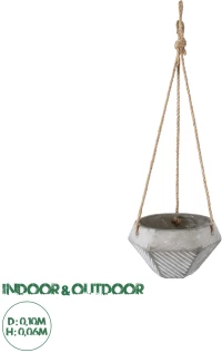 GloboStar® Artificial Garden SARAKINIKO 20490 Κρεμαστό Πήλινο Κεραμικό Κασπώ Γλάστρα - Flower Pot Γκρι Φ10cm x Υ36cm
