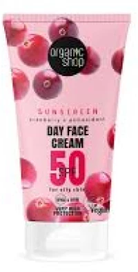 Organic Shop | Sunscreen Day Face Cream Oily Skin | Αντηλιακή Κρέμα Προσώπου με SPF50 για Λιπαρή Επιδερμίδα | 50ml