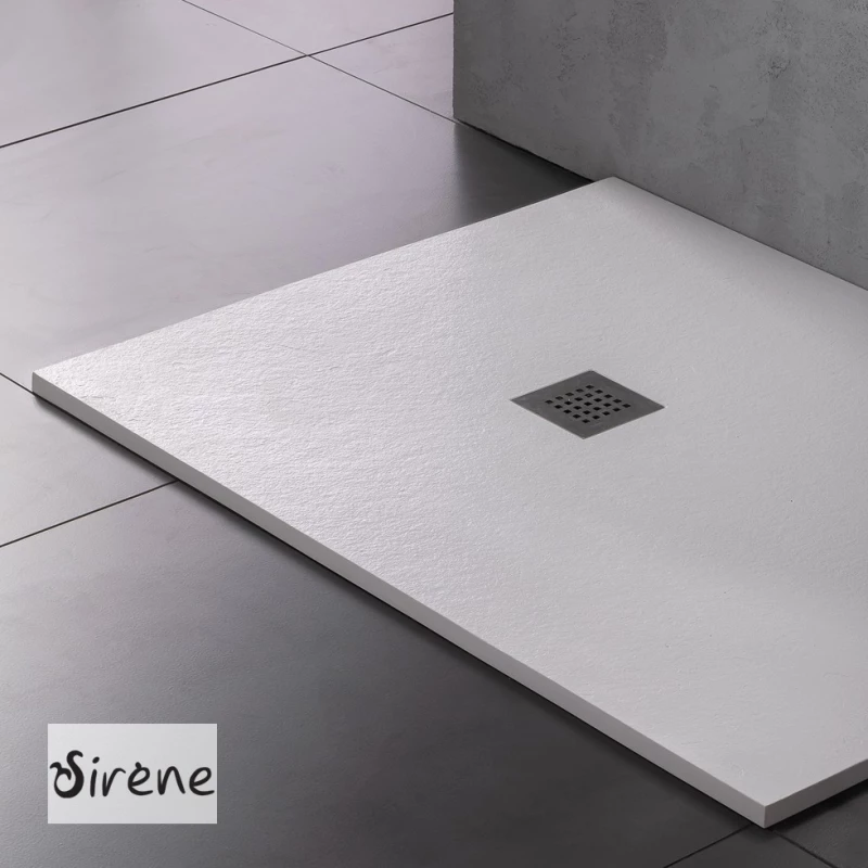 SIRENE SLATE S18080-301 Ντουζιέρα Cast Marble White Matt 180x80cm
