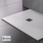 SIRENE SLATE S18080-301 Ντουζιέρα Cast Marble White Matt 180x80cm