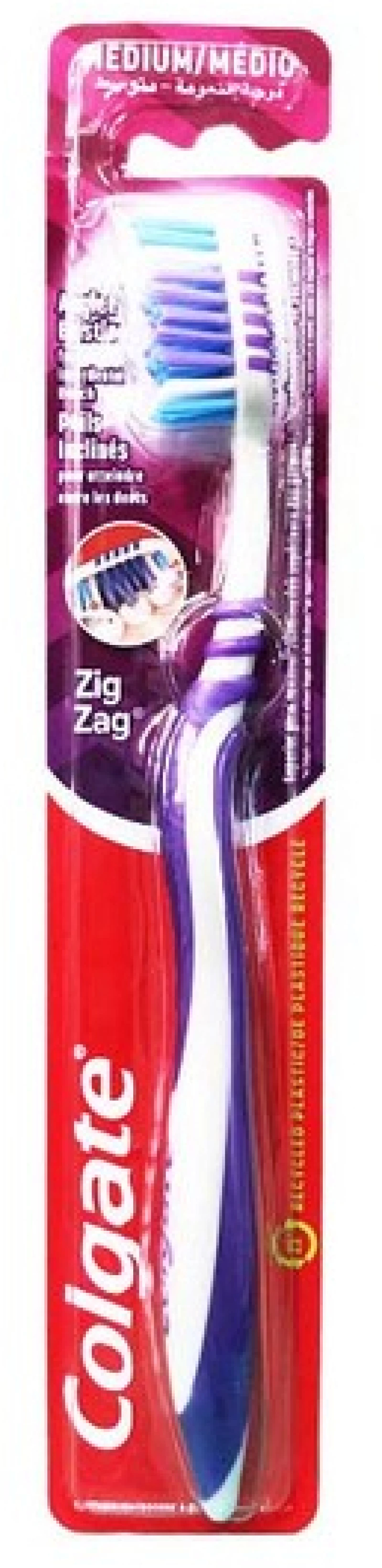 Colgate Zig Zag Medium Toothbrush White Purple Color