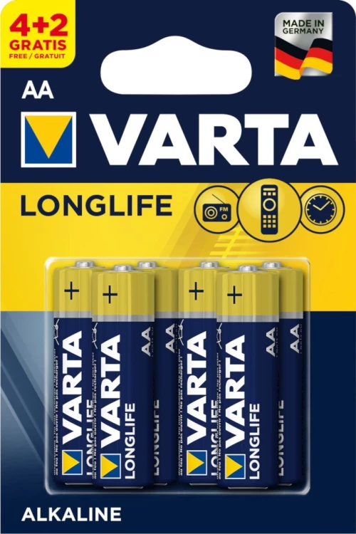 VARTA 4106 συσκ.6 AΛΚΑΛΙΚΗ LONGLIFE AA