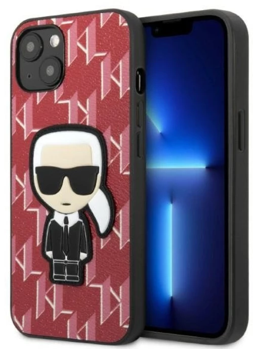 Karl Lagerfeld case for iPhone 13 Mini KLHCP13SPMNIKPI red hard case Monogram Iconic Karl