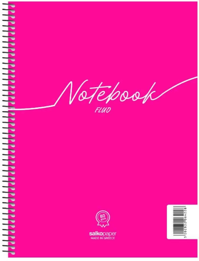 Τετράδιο Σπιράλ Α4 Salko Paper Notebook Fluo 4Θ.120Φ (Διάφορα Σχέδια)
