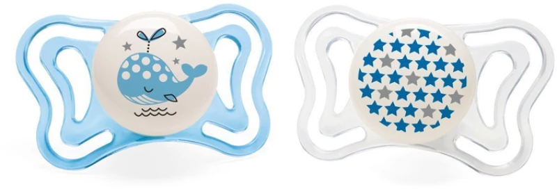 Chicco Πιπίλα PhysioForma Light 2-6 μηνών Νύχτας Blue Whale (2τμχ) (1+1Δώρο) 71031-41