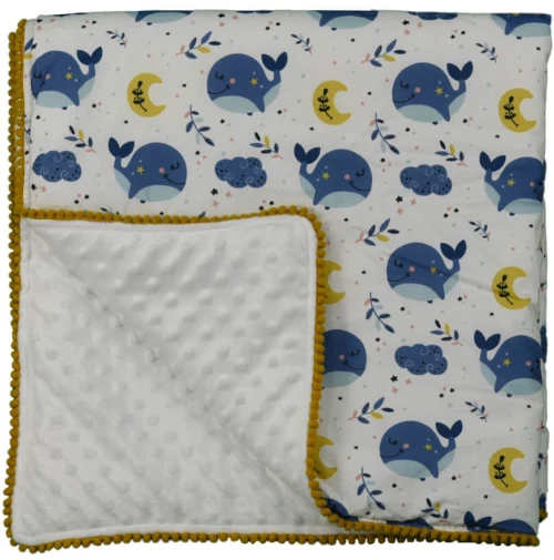 Bebe Stars Κουβέρτα fleece με pom-pom Whale 3103