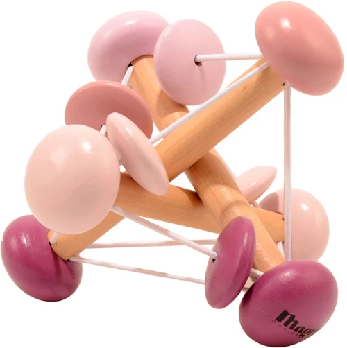 Ξύλινη Ελαστική Κουδουνίστρα Pink MGN2959P