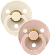 Bibs Πιπίλες Colour Round 2τμχ Latex No3 18m+ Ivory/Blush 130253