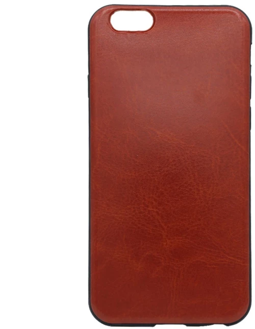 Θήκη σιλικόνης τύπου δερματίνης για iPhone 6/6S - καφέ