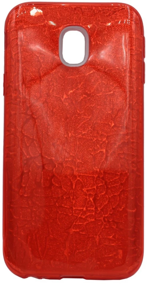 Θήκη TPU με αποσπώμενο Glitter για Samsung J3 2017 - κόκκινο