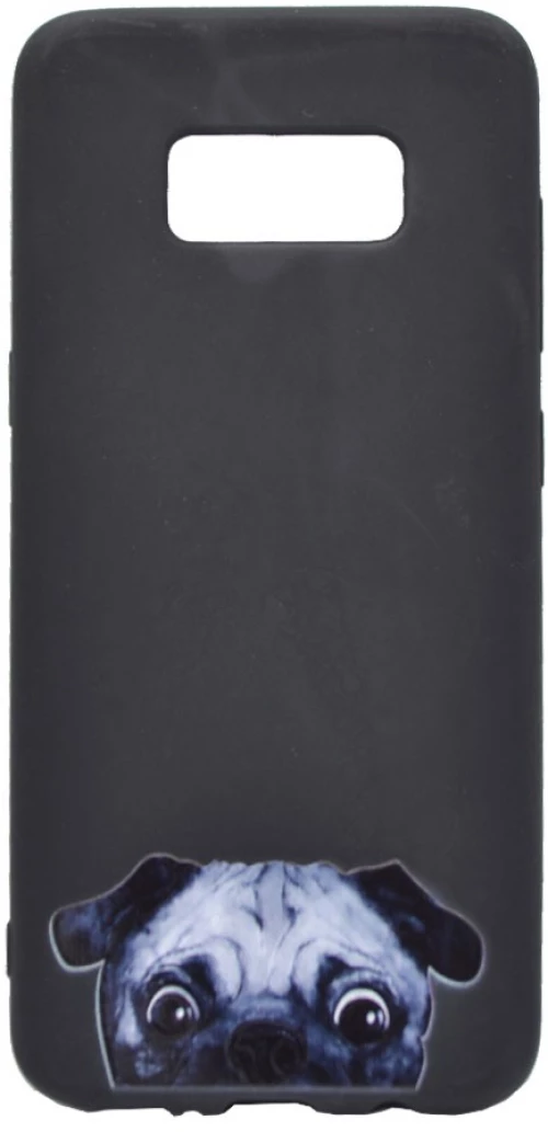 Θήκη σιλικόνης σχέδιο 'Cute Doggy' για Samsung S8 - μαύρο