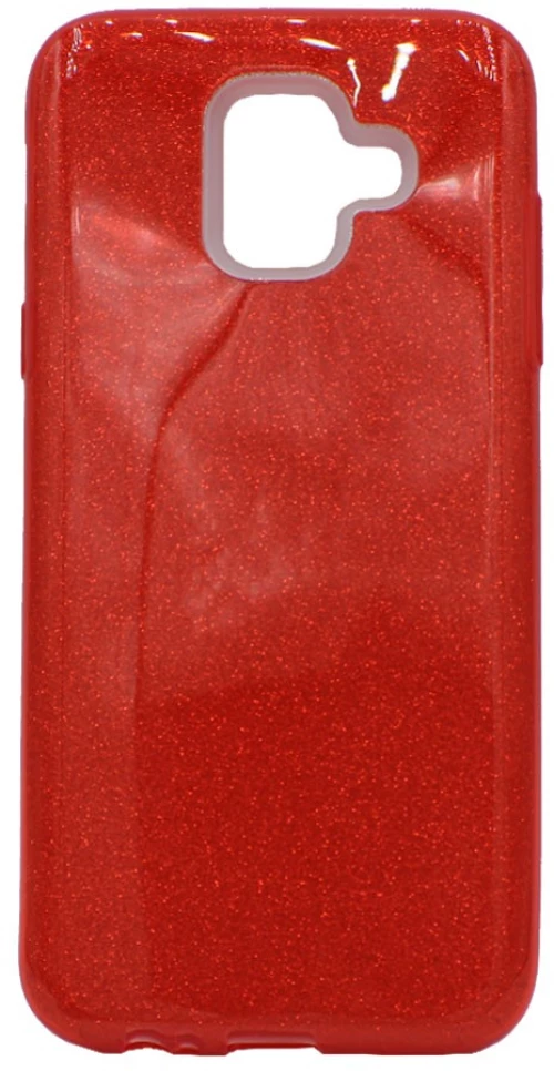 Θήκη TPU με αποσπώμενο Glitter για Samsung A6 2018 - κόκκινο