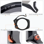 K&F Concept Square Filter Holder System Pro Kit (Filter Holder + 95mm CPL + Square GND8 Filter + ND1000 (10 Stop) + 4 Filter Adapter Rings(SKU.1808)