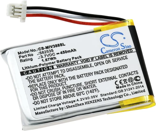 Μπαταρία βιντεοκάμερας accident / car Mio Mivue 388 / Type 582535 3,7V 450mAh Li-Polymer (C9M388)