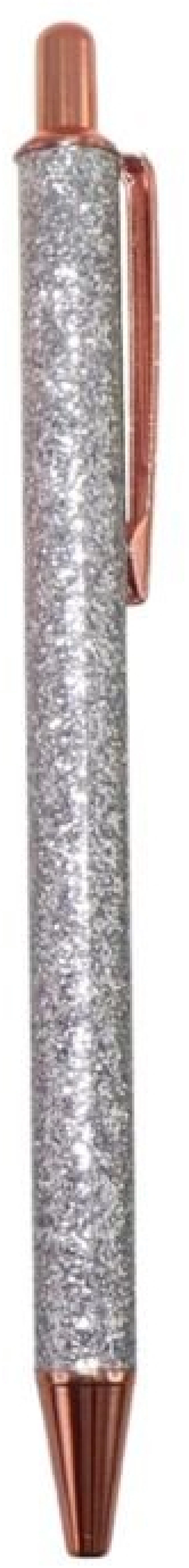 Στυλό Ballpoint Μεταλλικό με Μπλε Mελάνι Tesoro Glitter 0.7mm Ασημί 582161
