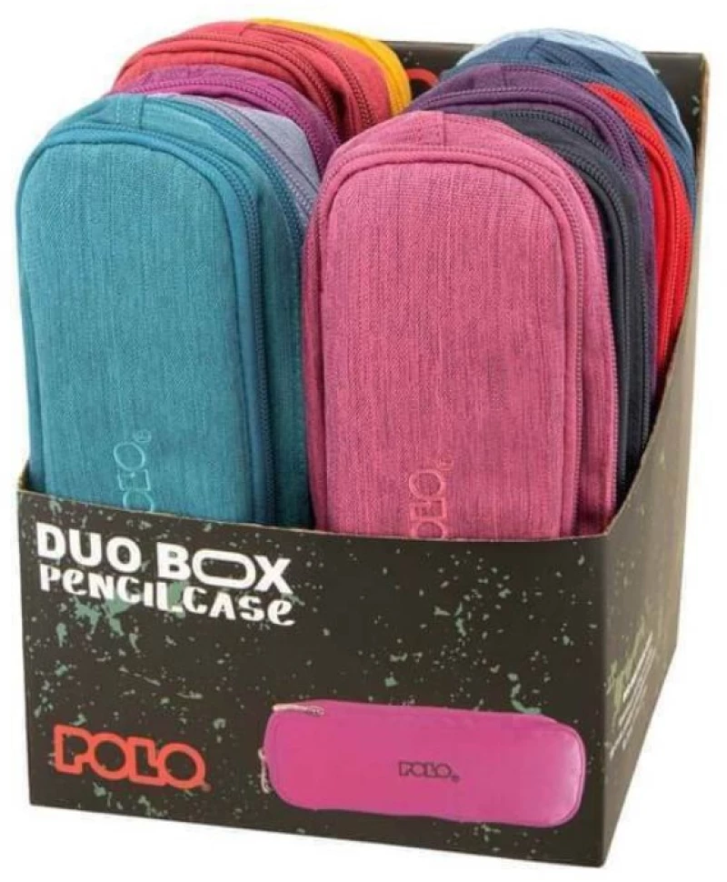 Κασετίνα με 2 Θήκες Polo Duo Box Jean 7x8x23cm Μπλε 937004-5803