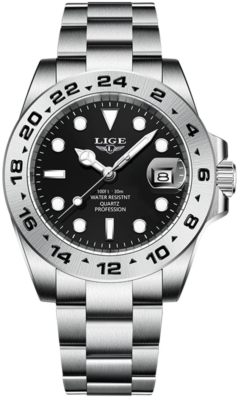 Ρολόι με Μεταλλικό Μπρασελέ LIGE 8947 Silver