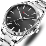 Curren 8425 Silver Black Ρολόι με Μαύρο Καντράν και Ασημένιο Μπρασελέ