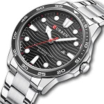 Curren 8426 Silver Black Ρολόι με Μαύρο Καντράν και Ασημένιο Μπρασελέ