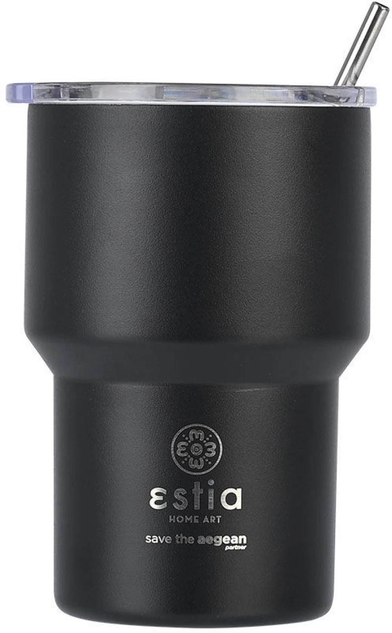 Θερμός Mug Lite 400ml Save the Aegean Midnight Black Estia Home Art 01-18443