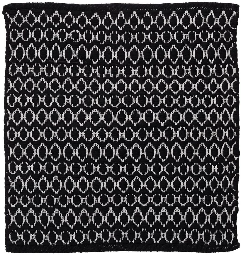 Ταπέτο Μπάνιου 60x60cm Σχέδιο 20% Cotton 80% Polyester Black Seaslkin Boho 800102