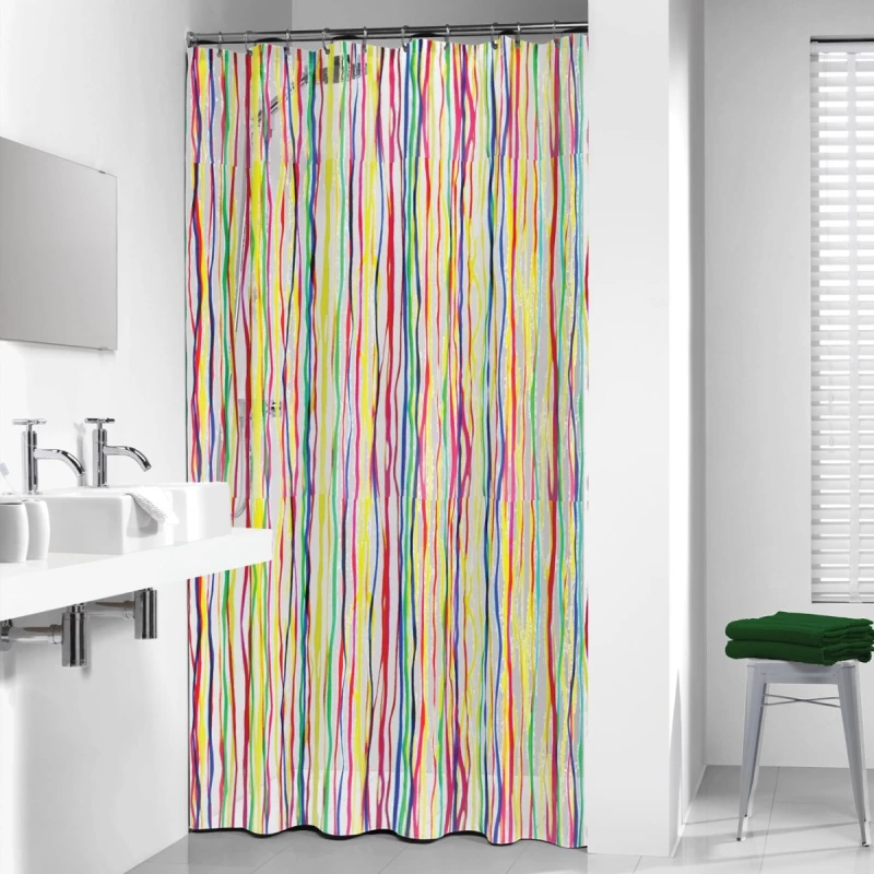 Κουρτίνα Μπάνιου Πλαστική Peva 180x200cm Multi Sealskin Rigato 212181302