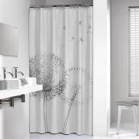 Κουρτίνα Μπάνιου Υφασμάτινη 100% Polyester 180x200cm Black Sealskin Flow 800142