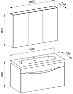 Πάγκος SMILE Ανθρακί / Barok MDF 18mm Λάκα 100 3SSMI100ABM 100x45.5x54.5cm