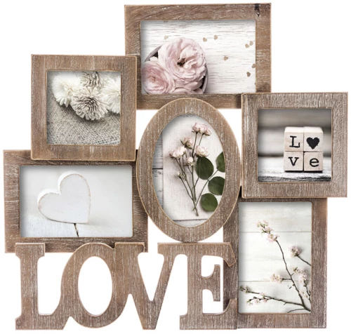 Ξύλινη Κορνίζα 6 Θέσεων 42.6 x 2 x 40.5 cm Atmosphera 141234