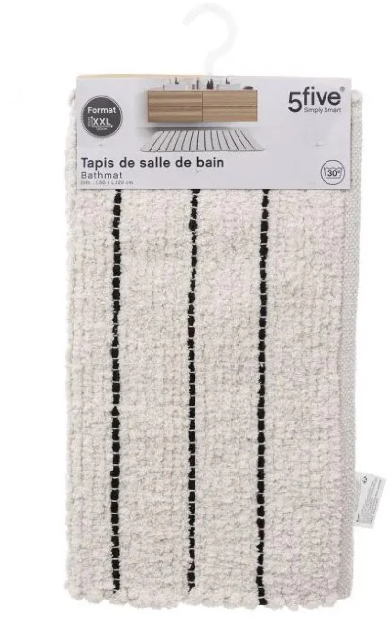 Βαμβακερό Χαλάκι Μπάνιου Ριγέ 120 x 50 x 2 cm 5Five Simply Smart 174726