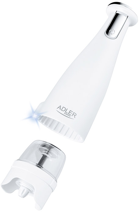 Σετ Ηλεκτρικός Μύλος Μπαχαρικών με Βάση 3 τμχ Χρώματος Λευκό Adler AD-4449w