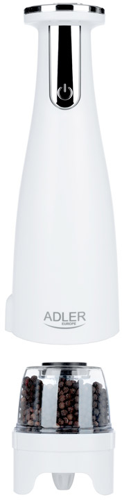 Σετ Ηλεκτρικός Μύλος Μπαχαρικών με Βάση 3 τμχ Χρώματος Λευκό Adler AD-4449w