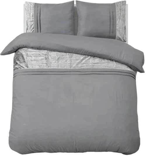 Σετ Υπέρδιπλη Παπλωματοθήκη με Μαξιλαροθήκες 100% Microfiber 240 x 220 cm Dark Grey Tokyo Sleeptime 8720578063062